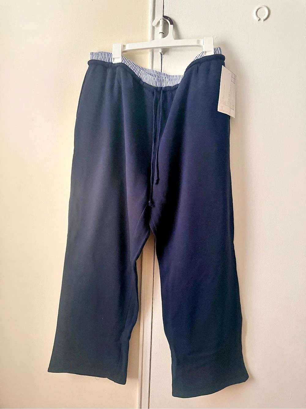 no comment plus Wide Leg Striped Pants in Blue Size 2X NWT